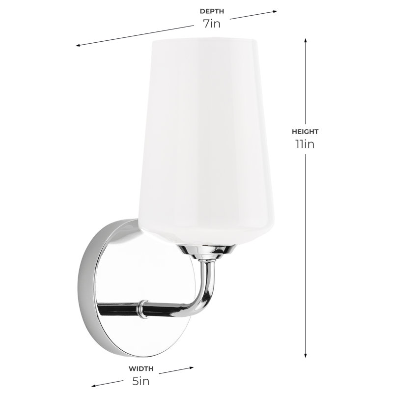  Celino One-Light Wall Sconce with Glass, Clear, Polished Chrome