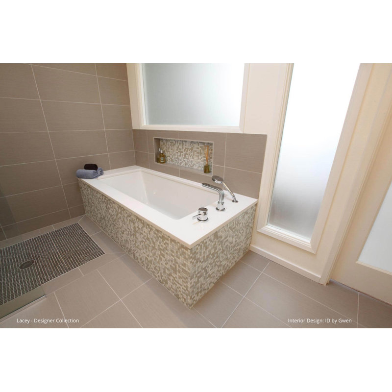 Lacey 66'' L Soaking Bathtub, Bone, Satin Brass