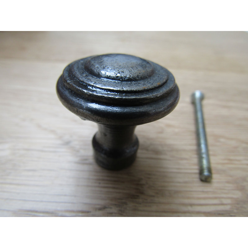 Rimmed Cabinet Knob, Antique Iron