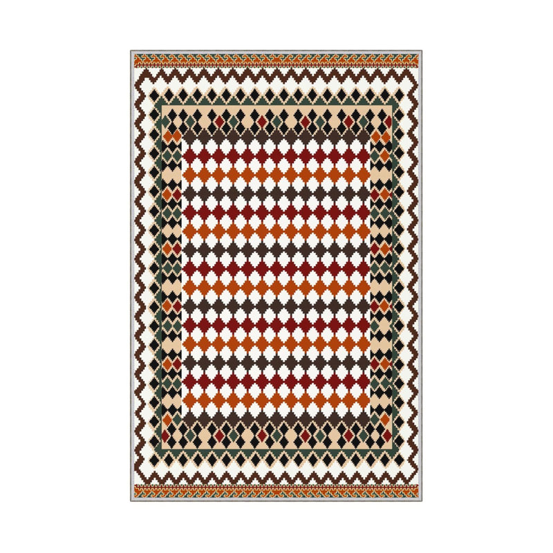 Stylish Hall Carpet (3.3 x 4.9 ft), 100% Polyester, 0.3 in Pile Height | Antibacterial, Non-Slip PVC Dot Underside | Woven Design with 3D Digital Printing | Machine Washable, Perfect for Home Décor & Comfort