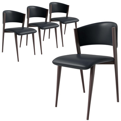 Ojani Upholstered Leather Dining Chair With Iron Legs And Open-Back Design Ojani Collecton Set Of 4