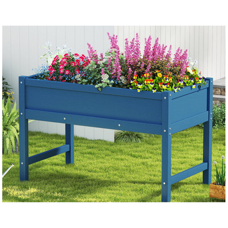 Pot à fleurs surélevé en l 39,5 po x H 25,7 po, 25.7" H x 39.5" W x 21.6" D, Marine