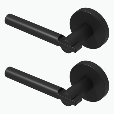 Levier de porte simple Terra de conception moderne dissimulée ne tournant pas (garde-robe, garde-manger ou couloir) - style minimaliste élégant en noir mat