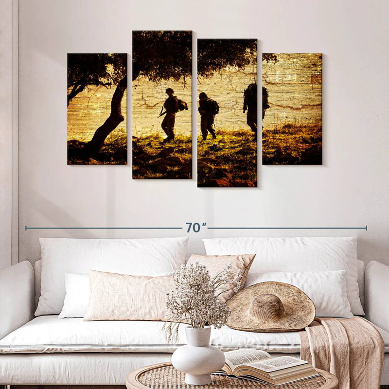 Military Troop, 32" H x 52" W