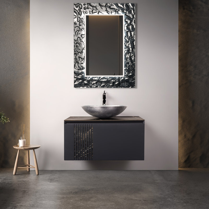 Gioia 31.56'' Single Bathroom Vanity with Porcelain Top