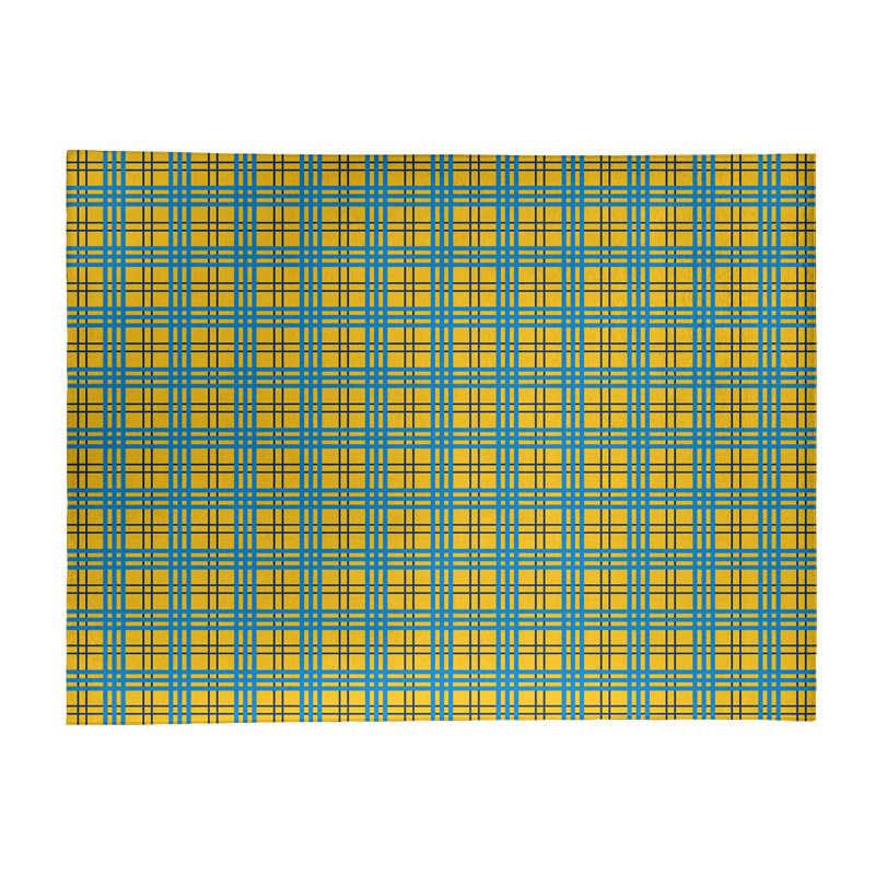 Tapis jaune à carreaux, Rectangle 9 pi x 12 pi