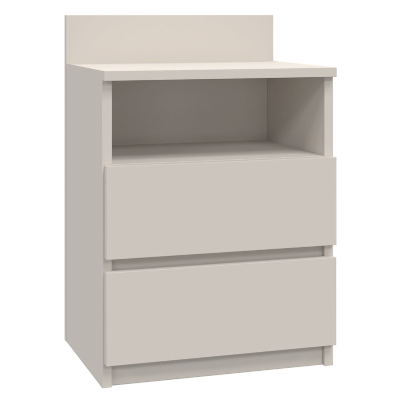 Abril 2 Drawer Bedside Table, Cashmere