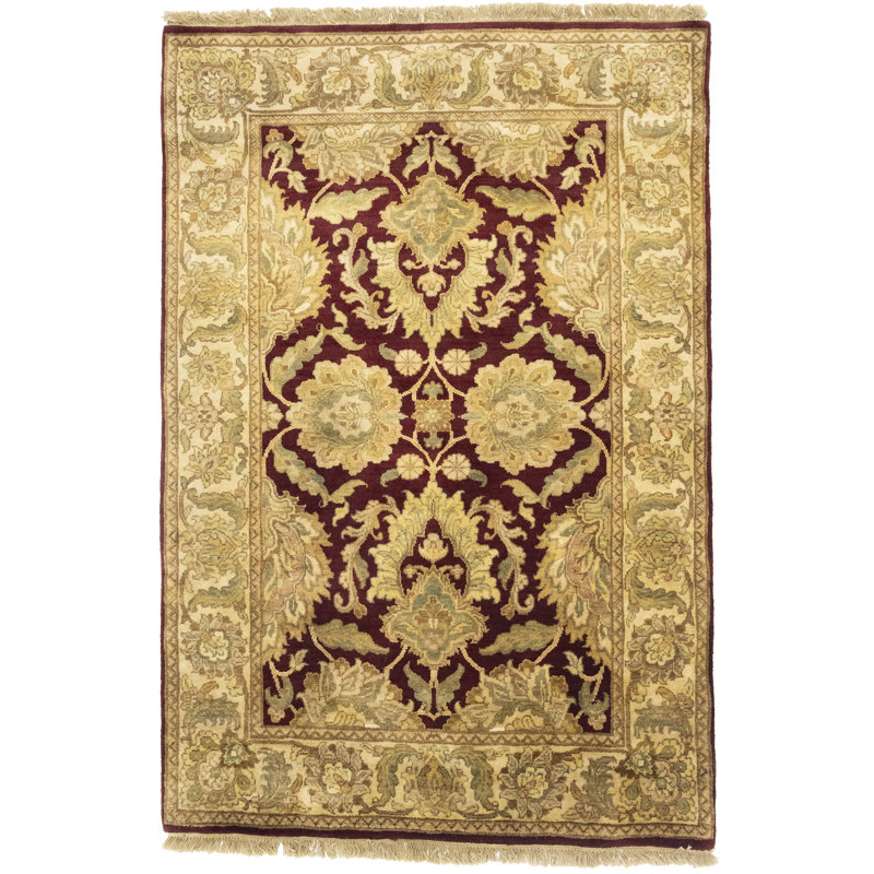 Tapis oriental rouge 4 x 6 Agra Jaipur