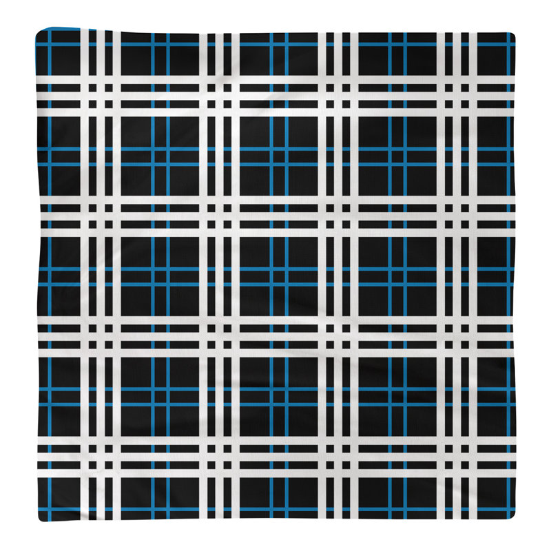 Plaid Square Napkin, Black/Honolulu Blue/White, 22" x 22", Cotton