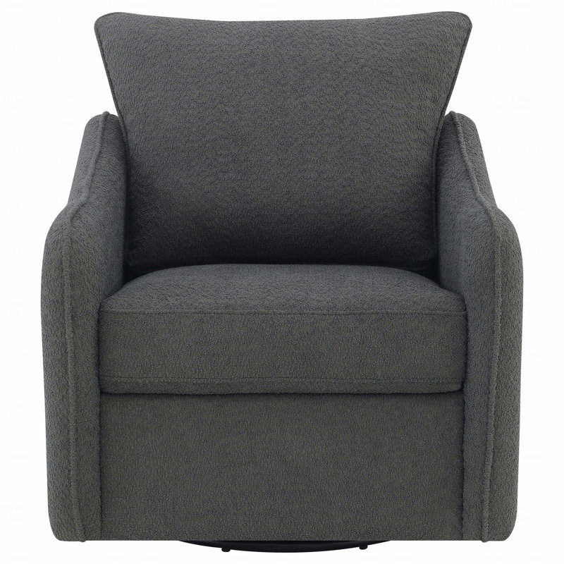 Fauteuil d'appoint pivotant rembourré en tissu, Gris