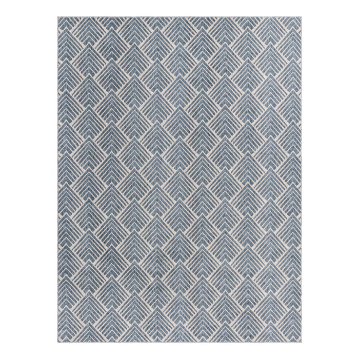 Everly Quinn Jera Performance Harbor Blue Rug & Reviews | Wayfair