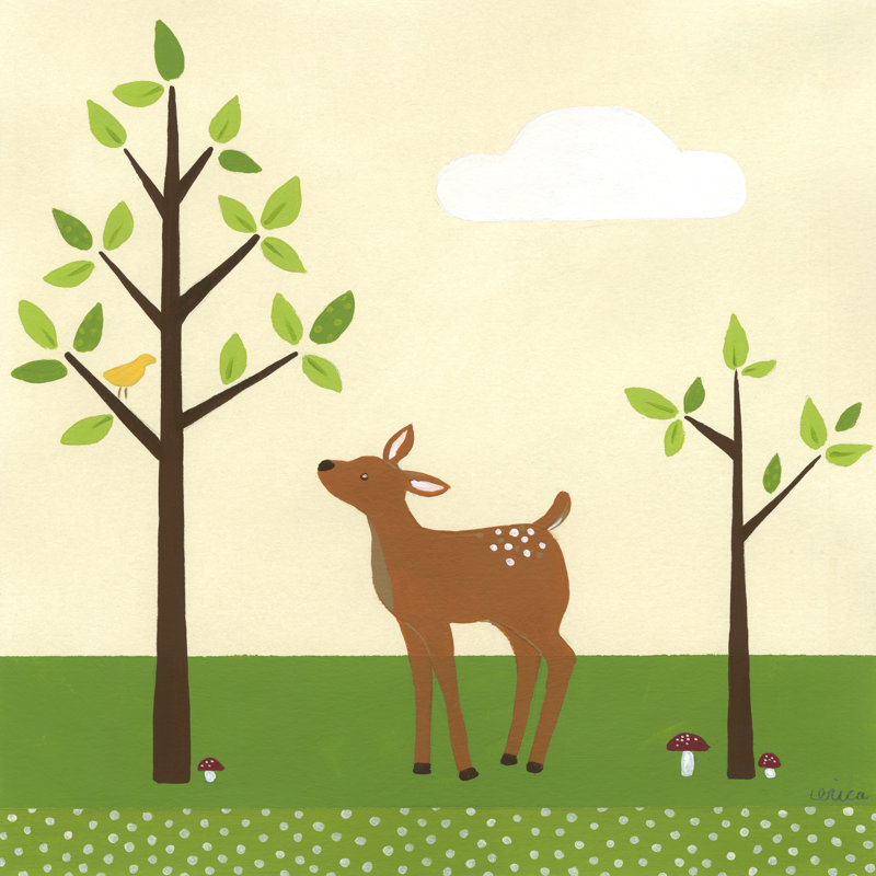 Woodland Friends II - Wrapped Canvas Print, 76cm H x 76cm W x 3.8cm D