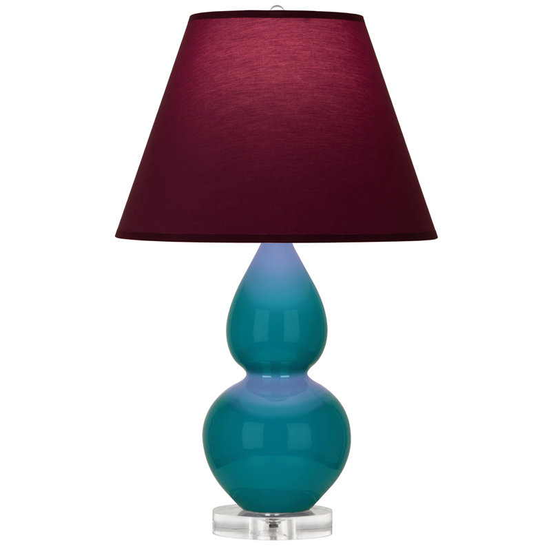 Petite lampe d'appoint à double gourde, Prune / lavande, Paon
