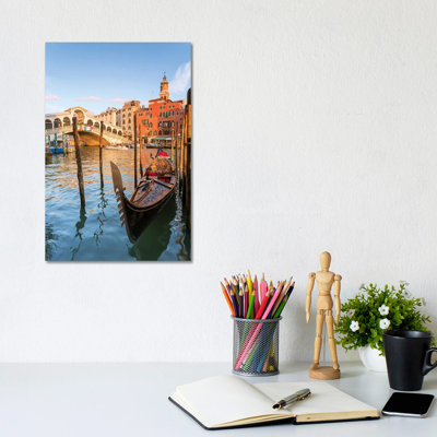 Rialto Bridge at Sunset, Venice 1 Piece Wrapped Canvas Wall Art