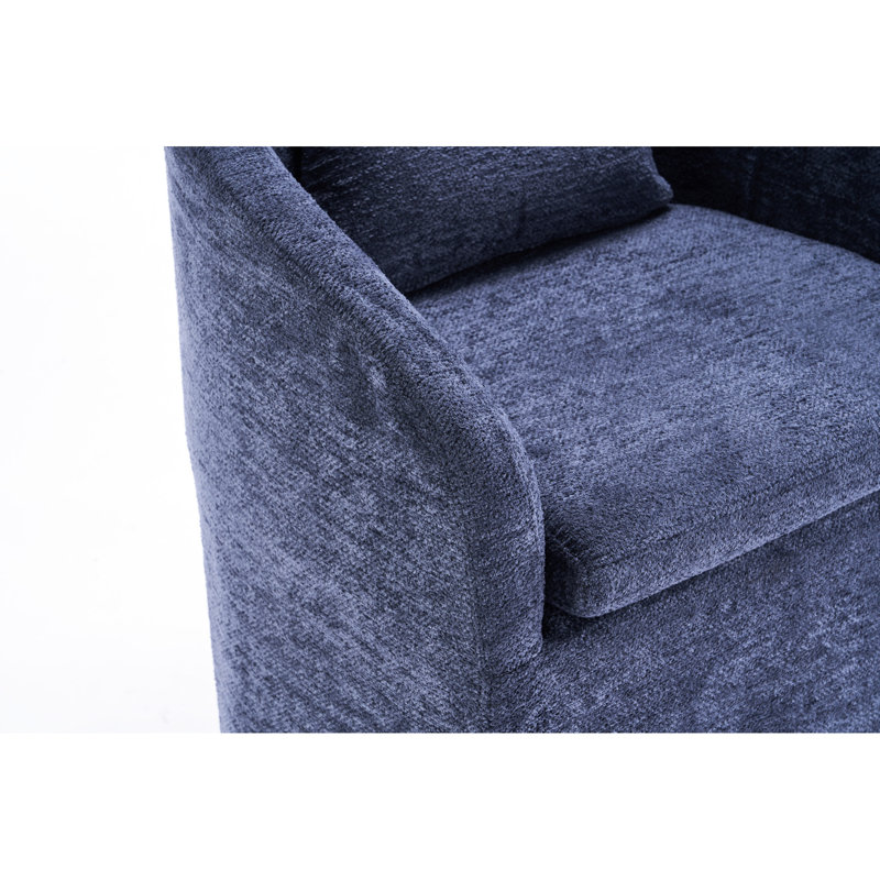 Fauteuil de salle à manger 30 pièces en tissu chenille avec coussin de dossier et roues, bleu ergonomique universel, Bleu