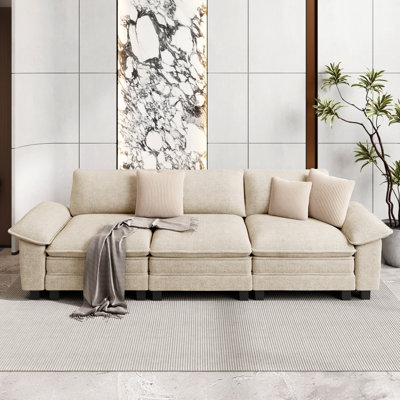 Chenille Chaise End Sofa
