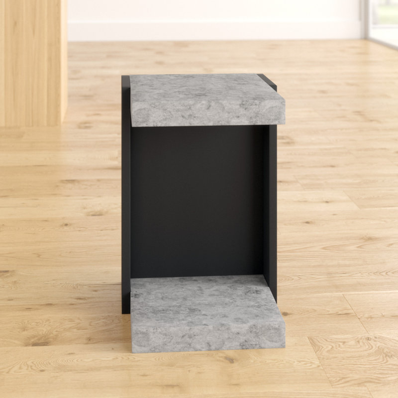 Allamanda C Table End Table, Black/Grey