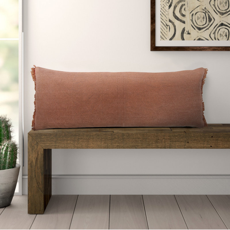 Rectangular Cotton Pillow Cover & Insert, Polyester/Polyfill, Brown Adobe