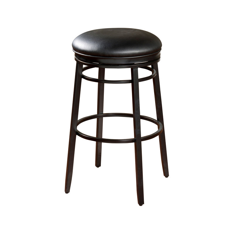 Tabouret de bar et de comptoir pivotant Silvano, Noir, Tabouret de bar (assise de 30 po de hauteur)