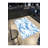 Blue Leaf Grain Patterned Woven Base Decorative Washable Rug-539438319