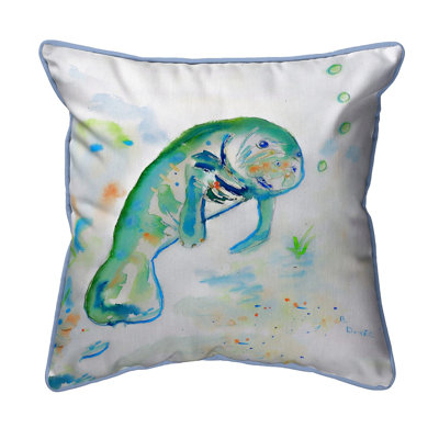 Manatee Outdoor Throw Pillow