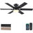 46/52"  Indoor Flush Mount Ceiling Fan 6-Blade with Lights and Remote Modern 3 Colors 6 Speeds Low Profile Reversible DC Motor-1449718602-1449718601