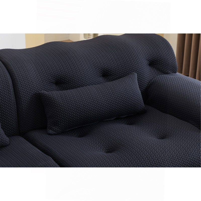 Boneless Large Size 2 Seater Sofa, Dark Gray Fabric