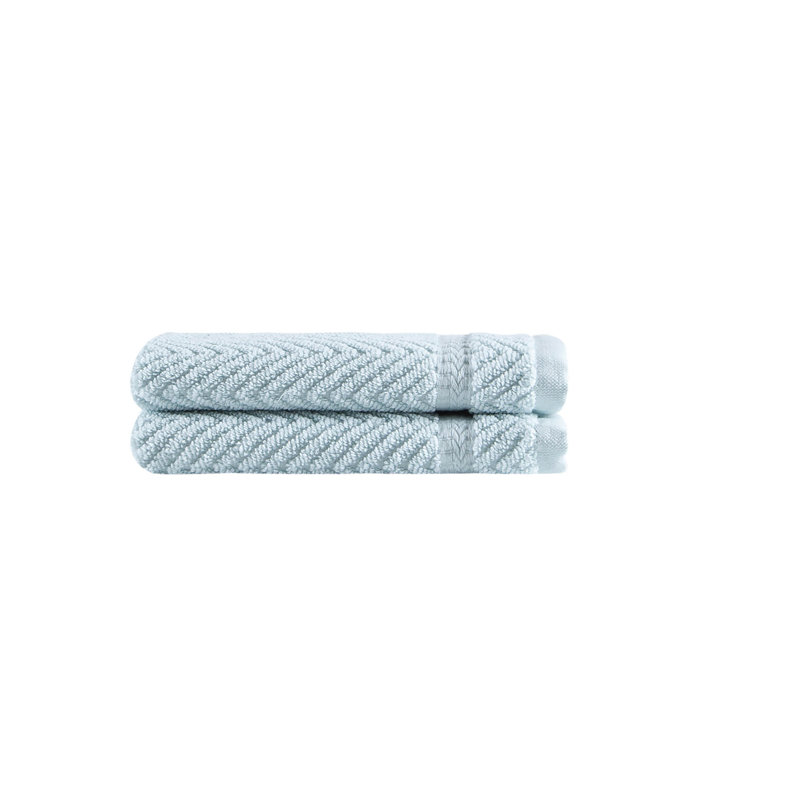 Vandewa Plush Jacquard Washcloth, Light Aqua