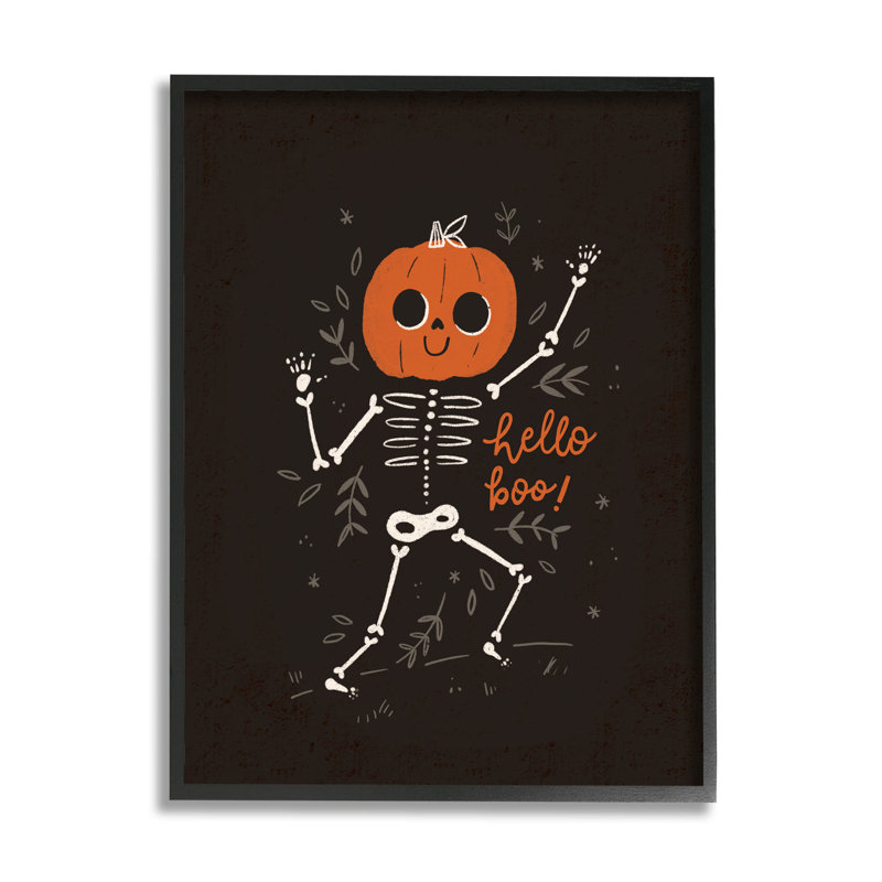 «Hello Boo Halloween» souriant à -111, Giclée encadrée noir minuit, H 14 po x l 11 po x P 1,5 po