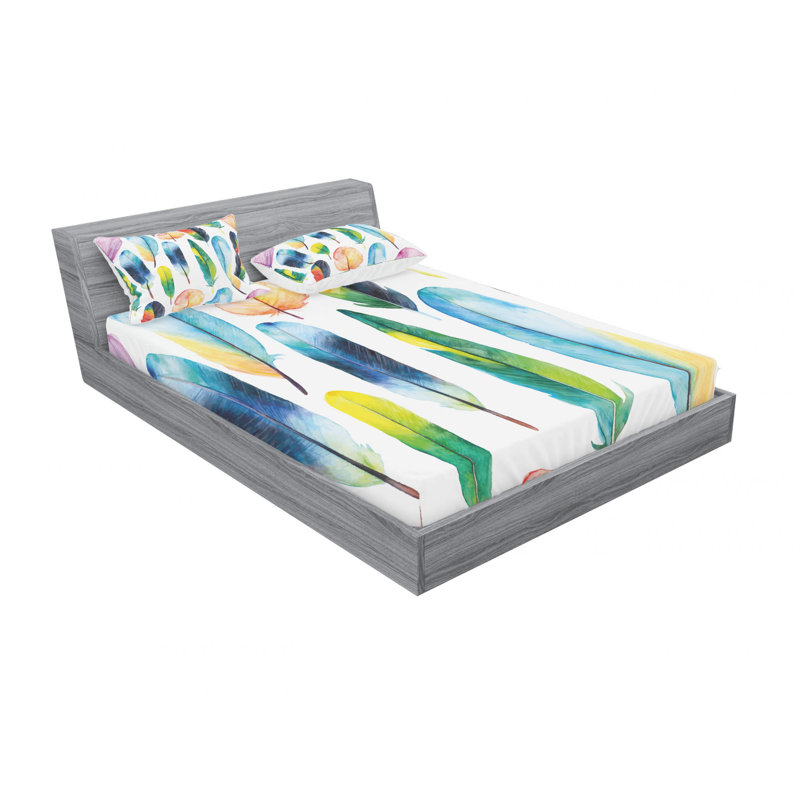 Ensemble de draps à main plumes, Ensemble de drap pour grand lit avec drap-housse