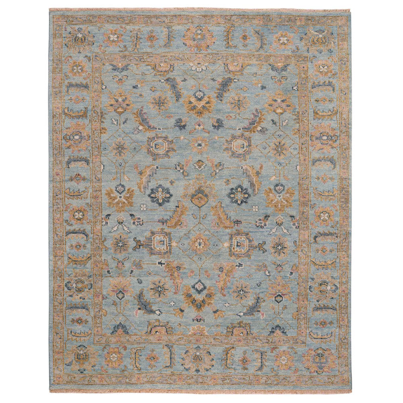 Skyela Hand Knotted Wool Oriental Indoor Rug, Rectangle 5' x 8'