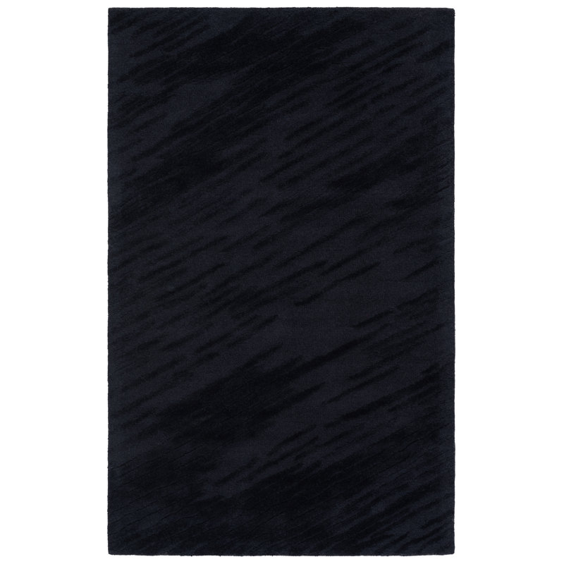Rodeo Drive 677 Hand Tufted Wool/Cotton Abstract Rug in Black, Rectangle 5' x 8'
