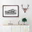 Locomotive Illustration in Black and White - Picture Frame Drawing Print-55580503-55580504