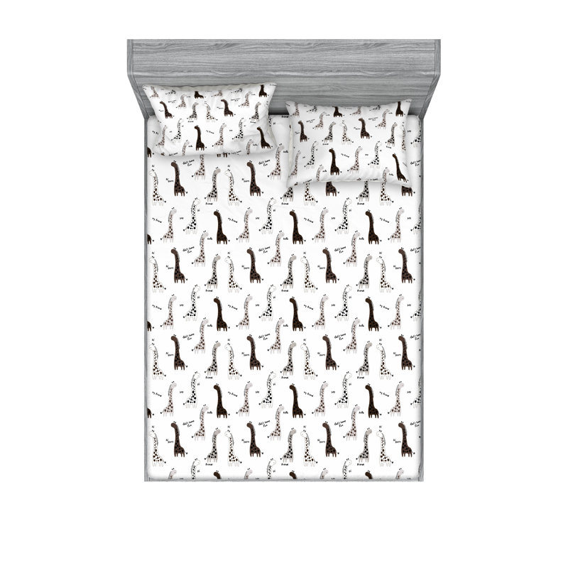 Full White Microfiber Animal Print Sheet Set