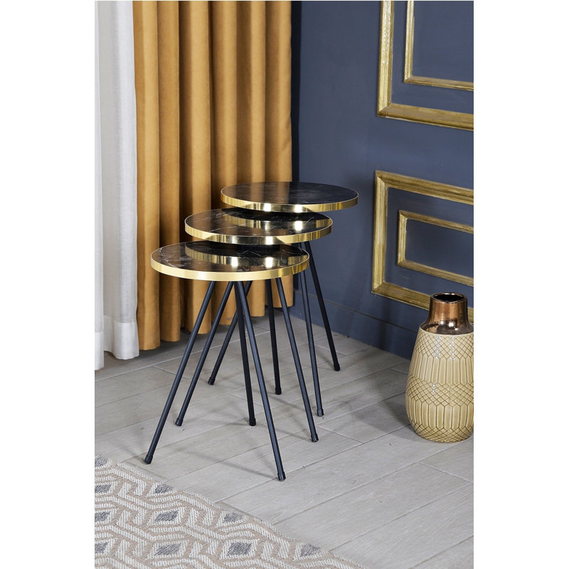 Joanna 14cm Console Table, Black Marble