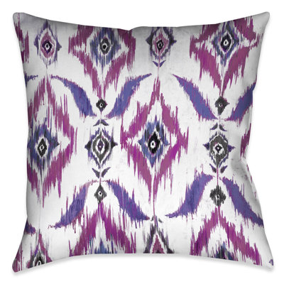 Purple Ikat Throw Pillow