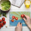 Ambesonne Retro Tempered Glass Cutting Board Vintage Waves with Sun Pale Yellow White