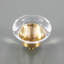 Modern Clear Glass Cabinet Knob with Solid Brass Base
