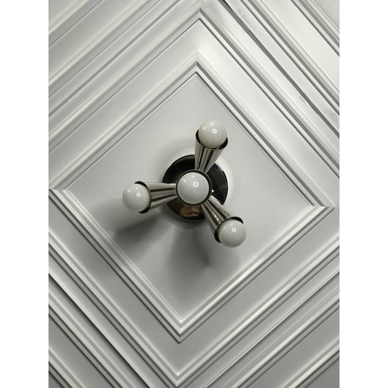 Nika Semi Flush Mount, Polished Nickel