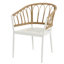 Paquet de 4 chaises de patio en osier avec coussins beige Silvie
