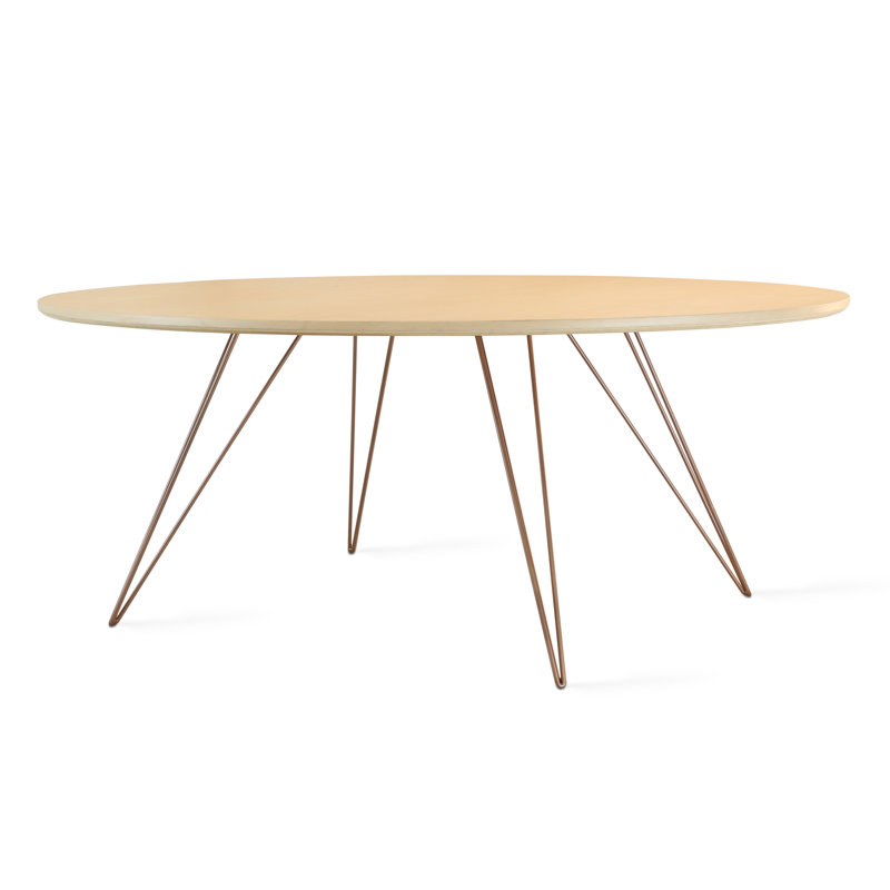 Williams Single Coffee Table, 18" H x 46" W x 40" D, Rose Copper, Maple