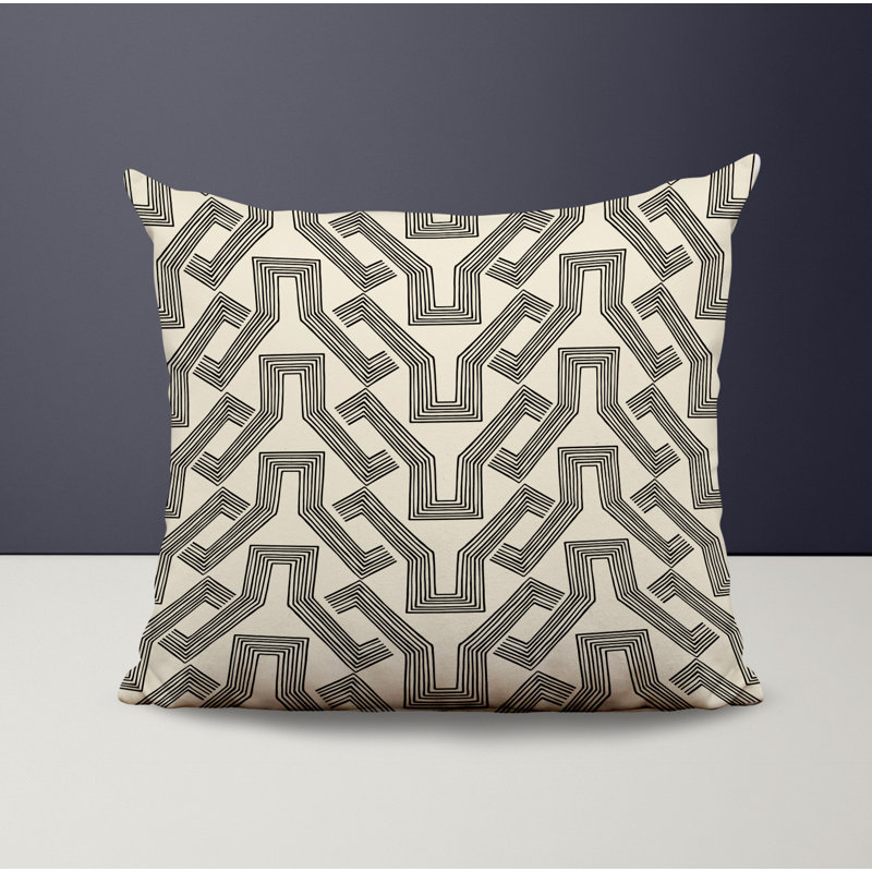 Housse et insert de coussin décoratif en polyester, L 15 po x H 15 po, Noir