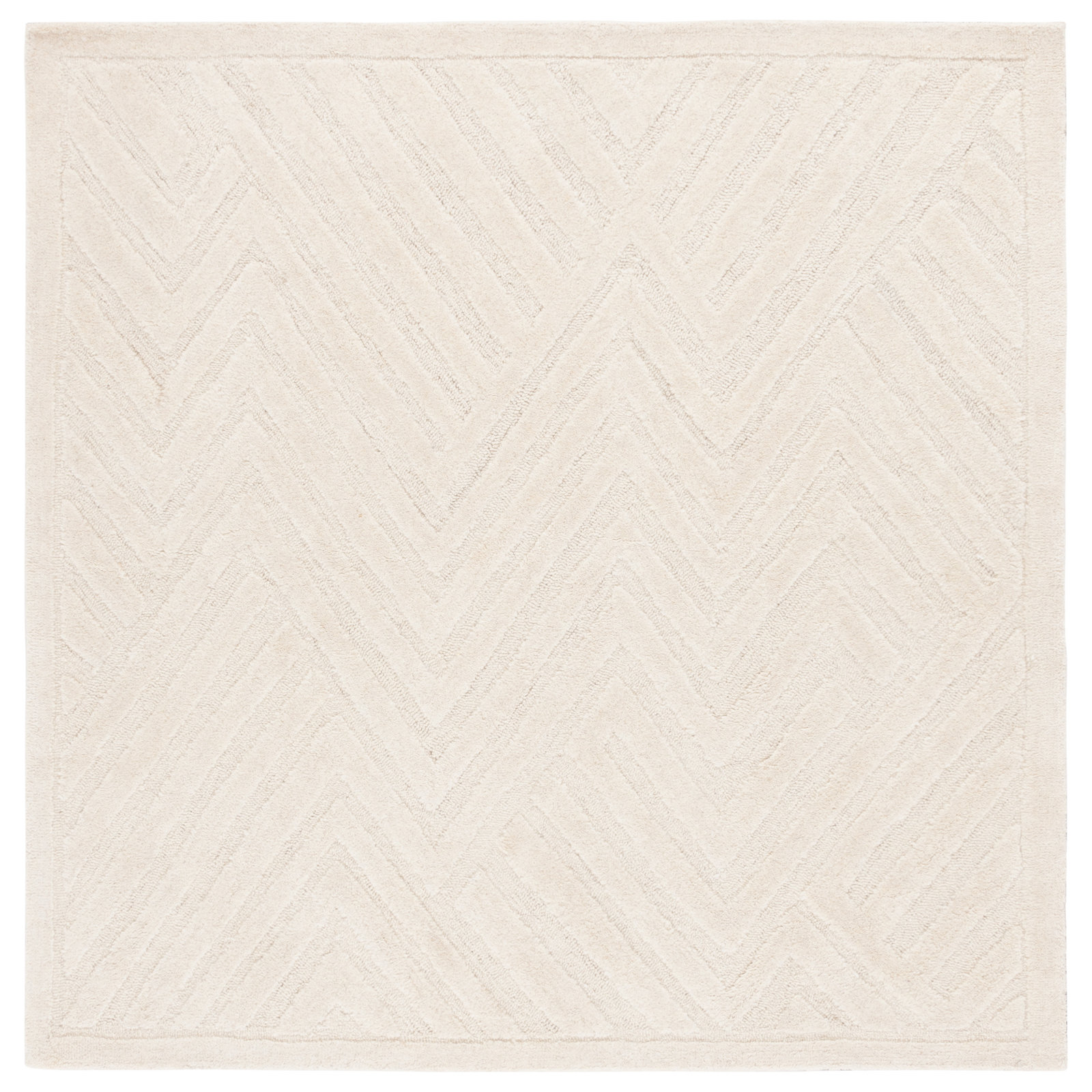 Ginna Hand-Tufted Wool Geometric Rug, Square 6'
