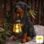 Statue de jardin Gira, statues de chien de jardin, 13 po, lumières solaires à énergie solaire, décorations d'extérieur, décorations de jardin, chiot, patio, pelouse, jardin, décoration de jardin, pendaison de crémaillère, cadeau de jardin