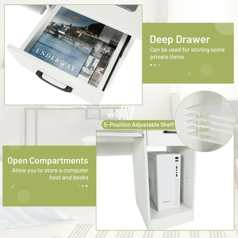 Computer Desk, White