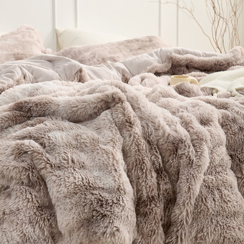 Ensemble d'édredon très grand Snowball Chunky Bunny - Coma, Édredon pour grand lit + 2 taies décoratives pou, Désert taupe
