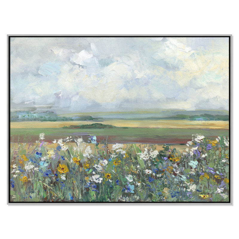 «Far Afield Print» par Sally Swatland, Argent argent, H 37,5 po x l 49,5 po