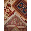 Tapis d'intérieur rectangulaire oriental fait main en soie et laine crème bordeaux, noué à la main-54319779