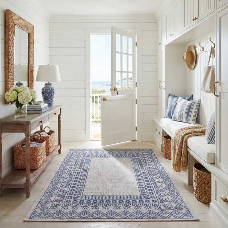 Tapis d'intérieur / extérieur Courtyard Performance Southwestern, Rectangle 5 pi 3 po x 7 pi 6 po