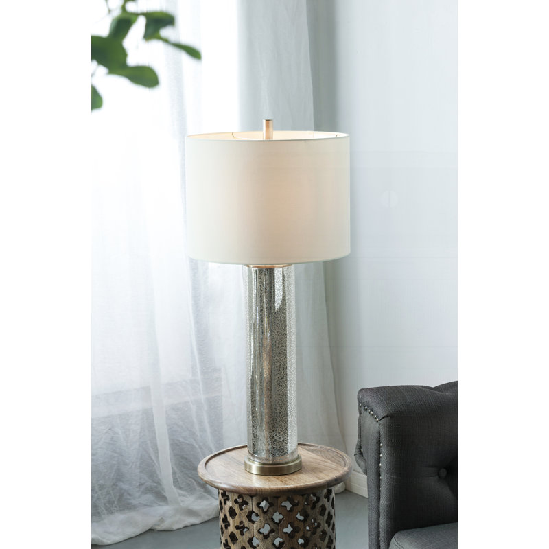 Lampes de table modernes, Harwich, Blanc et or, H 35 po x l 16 po x P 16 po, Blanc et or